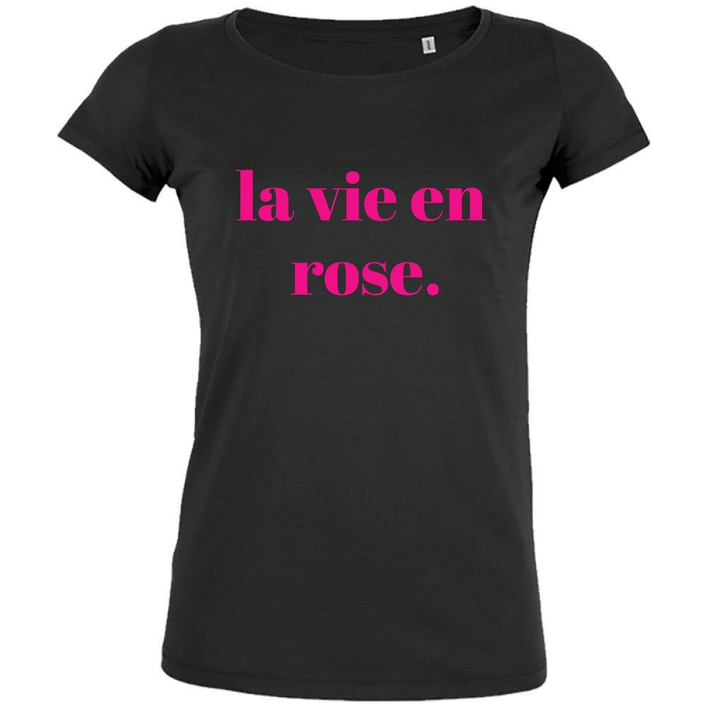 La Vie en Rose Women s Organic Tee Black