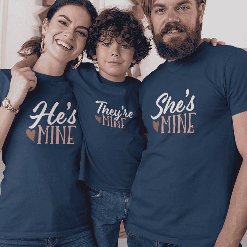 Mine Matching Organic Cotton T-Shirts Family Set (Set of 3)