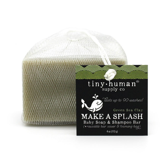 Make A Splash™ Baby Soap & Shampoo Bar – Organic, Plastic-Free, and Eco-Friendly Cleanser 4 OZ