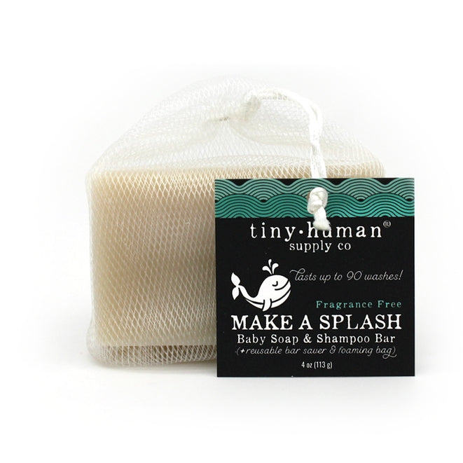 Make A Splash™ Baby Soap & Shampoo Bar – Organic, Plastic-Free, and Eco-Friendly Cleanser 4 OZ