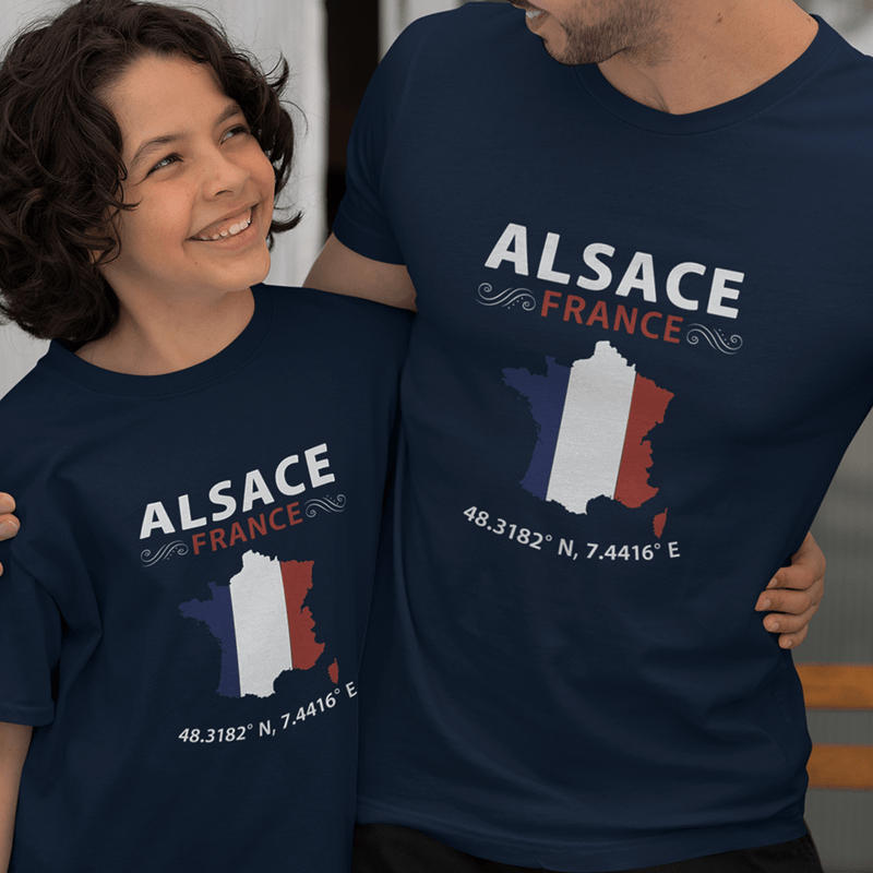 Alsace France Dad and Child Organic Cotton T-Shirts family Set (Set of 2)