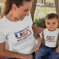 Assembled in USA With French Parts Mom and Child Organic Cotton T-Shirts family Set (Set of 2)