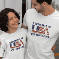 Assembled in USA With French Parts Dad and Child Organic Cotton T-Shirts family Set (Set of 2)