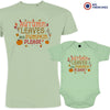 Autumn Leaves and Pumpkin Please Dad and Child Organic Cotton family Set (Set of 2)