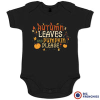 Autumn Leaves and Pumpkin Please Organic Cotton Baby Onesie