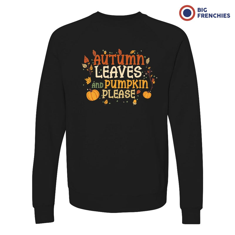 Autumn Leaves and Pumpkin Please Unisex Organic Cotton Sweatshirt