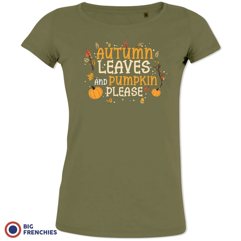 Autumn Leaves and Pumpkin Please Women's Organic Cotton Tee