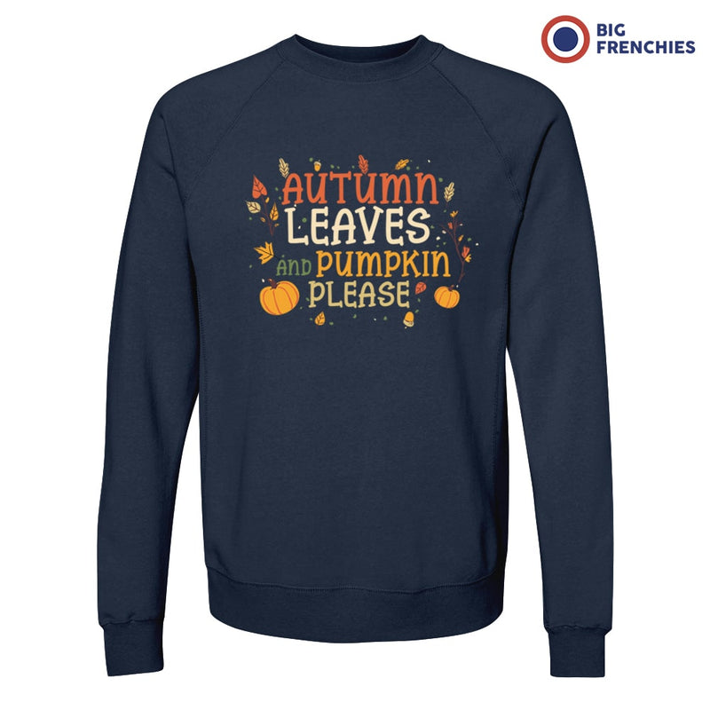 Autumn Leaves and Pumpkin Please Unisex Organic Cotton Sweatshirt