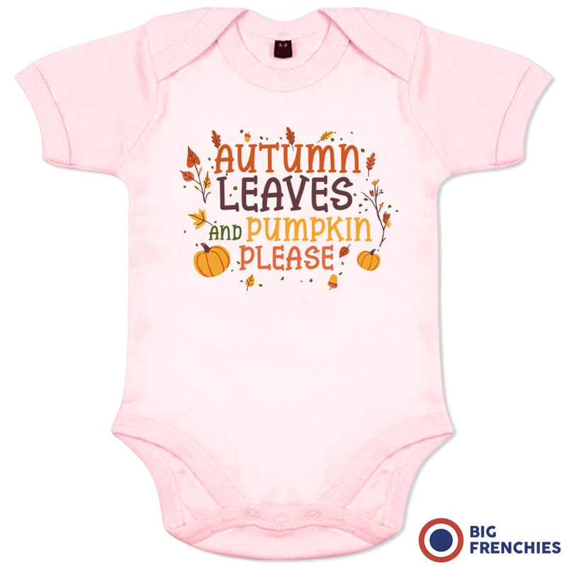 Autumn Leaves and Pumpkin Please Organic Cotton Baby Onesie