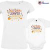 Autumn Leaves and Pumpkin Please Mom and Child Organic Cotton family Set (Set of 2)