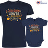 Autumn Leaves and Pumpkin Please Dad and Child Organic Cotton family Set (Set of 2)