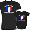 July 14Th Vive La France Dad and Child Organic Cotton family Set (Set of 2)