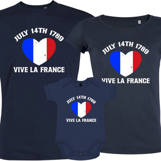 July 14Th Vive La France Matching Organic Cotton Family Set (Set of 3)
