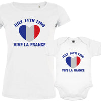 July 14Th Vive La France Mom and Baby Organic Cotton family Set (Set of 2)