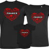 France monuments Heart Matching Organic Cotton Family Set (Set of 3)