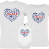 France monuments Heart Matching Organic Cotton Family Set (Set of 3)