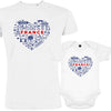 France monuments Heart Dad and Child Organic Cotton family Set (Set of 2)