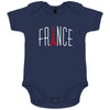 France With Red Eiffel Tower Organic Cotton Baby Onesie