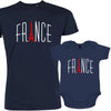 France With Red Eiffel Tower Dad and Child Organic Cotton family Set (Set of 2)