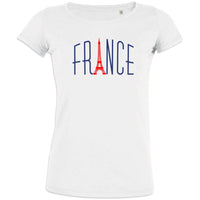 France With Red Eiffel Tower Women's Organic Cotton Tee