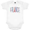 France With Red Eiffel Tower Organic Cotton Baby Onesie