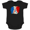 Brushed French Flag with Eiffel Tower Organic Cotton Baby Onesie