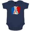 Brushed French Flag with Eiffel Tower Organic Cotton Baby Onesie