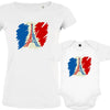 Brushed French Flag with Eiffel Tower Mom and Baby Organic Cotton family Set (Set of 2)