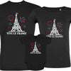 Vive La France With Eiffel Tower and Fireworks Matching Organic Cotton Family Set (Set of 3)