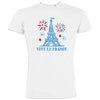 Vive La France With Eiffel Tower and Fireworks Tower Men's Organic Cotton Tee