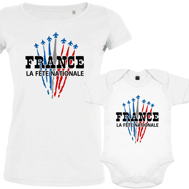 France La Fête Nationale Mom and Child Organic Cotton family Set (Set of 2)