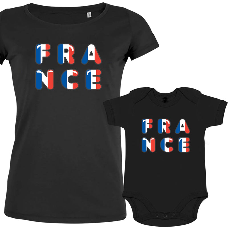 France Bleu Blanc Rouge Mom and Child Organic Cotton family Set (Set of 2)