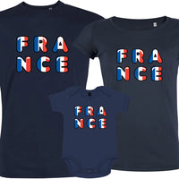 France Bleu Blanc Rouge Matching Organic Cotton Family Set (Set of 3)