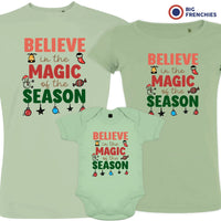 Believe In The Magic of the Season Christmas Matching Family Organic Tees (Set of 3)