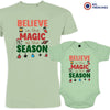 Believe In The Magic of the Season Christmas Dad and Child Organic Cotton family Set (Set of 2)