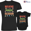 Believe In The Magic of the Season Christmas Dad and Child Organic Cotton family Set (Set of 2)