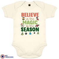 Believe In The Magic of the Season Christmas Organic Cotton Baby Onesie