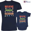 Believe In The Magic of the Season Christmas Dad and Child Organic Cotton family Set (Set of 2)