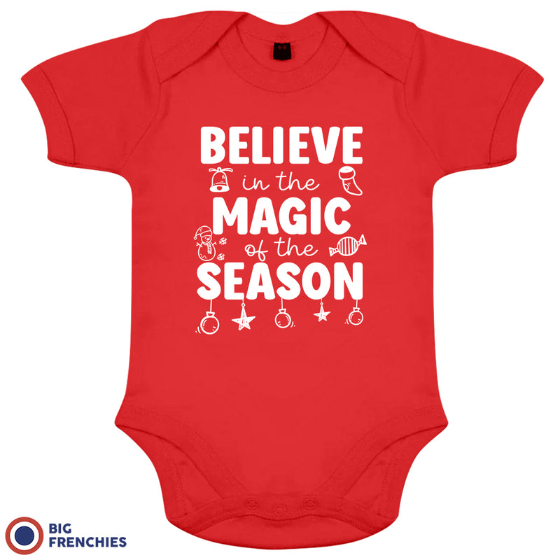 Believe In The Magic of the Season Christmas Organic Cotton Baby Onesie