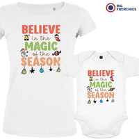 Believe In The Magic of the Season Christmas Mom and Child Organic Cotton family Set (Set of 2)