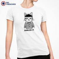 Bonjour Mad French Cat Women's Organic Cotton Tee