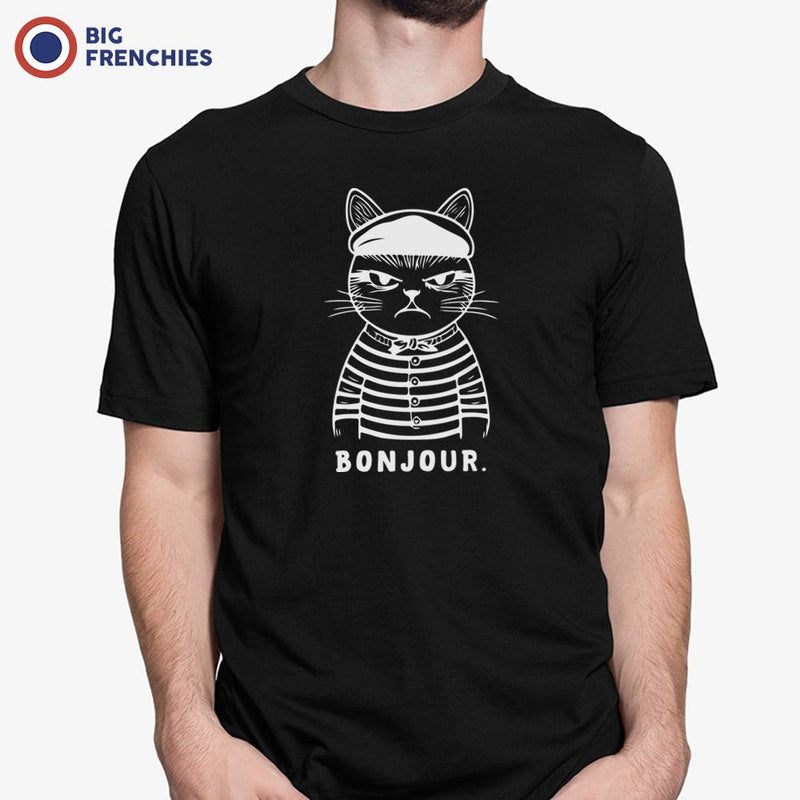 Bonjour Mad French Cat Men's Organic Cotton Tee