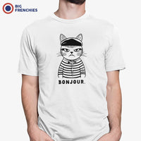 Bonjour Mad French Cat Men's Organic Cotton Tee