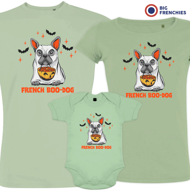 French Boo-Dog Halloween Matching Organic Cotton Family Set (Set of 3)