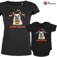 French Boo-Dog Halloween Mom and Baby Organic Cotton family Set (Set of 2)