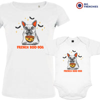 French Boo-Dog Halloween Mom and Baby Organic Cotton family Set (Set of 2)