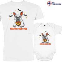 French Boo-Dog Halloween Dad and Child Organic Cotton family Set (Set of 2)