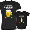 Je peux Pas La Bière Le Lait M'appelle Dad and Child Organic Cotton Matching Outfit