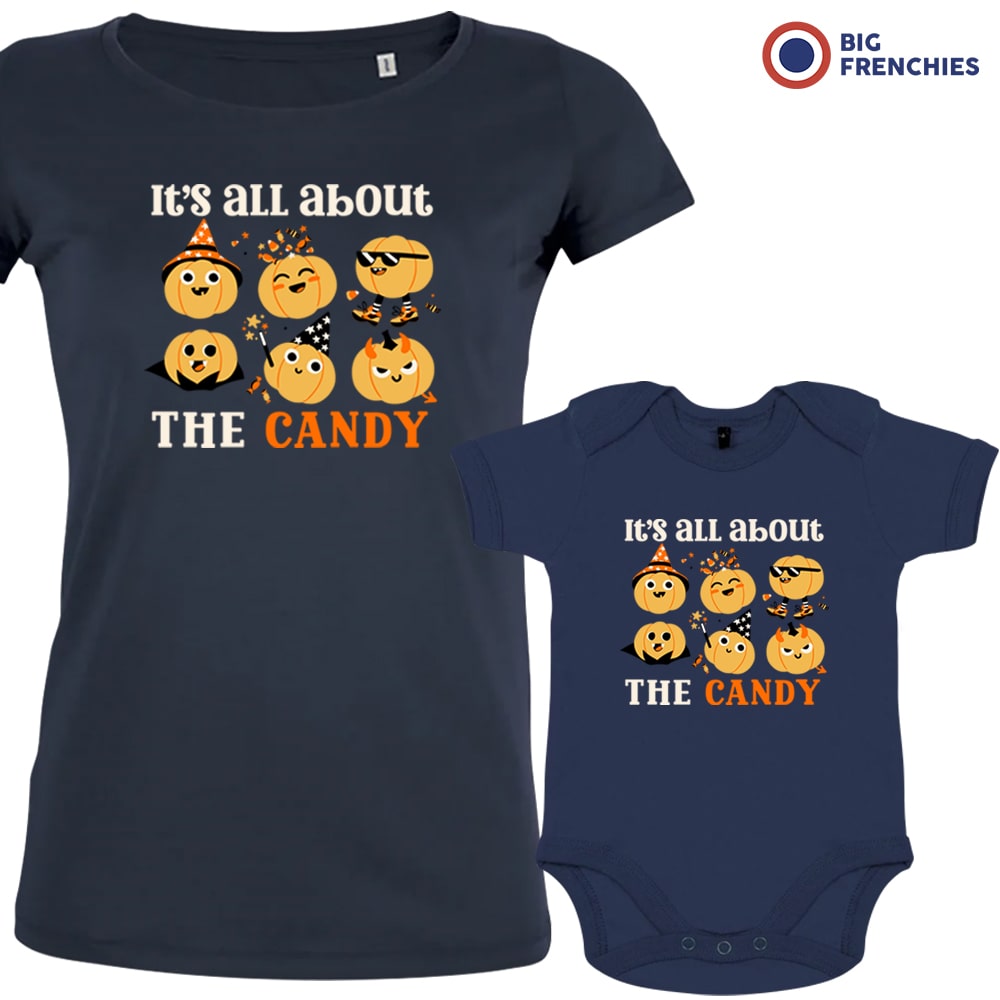 It's All About The Candy Halloween Mom and Baby Organic Cotton family Set (Set of 2)