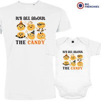 It's All About The Candy Halloween Dad and Child Organic Cotton family Set (Set of 2)